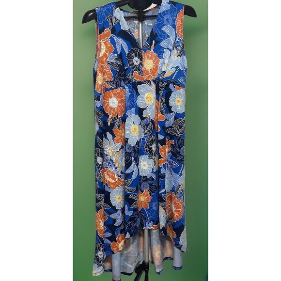 Ruby Rd Dress Sleeveless, V-Neck, Floral, Hi-Low Hem, Size PS - Picture 1 of 5